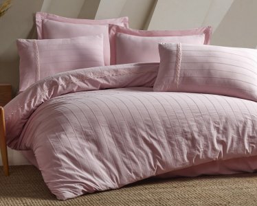 Турецкое постельное белье из вареного хлопка Saheser Stonewashed Ranforse Naturel 200 х 220 см Jasmin Pudra