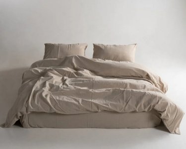 Турецкое постельное белье из вареного хлопка Limasso Stonewashed Ranforse семейное Oxford Tan