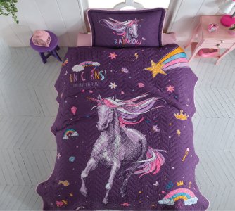 Покривало стьобане Clasy 180х240 Rainbow з наволочкою 50х70