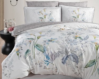 Турецкое постельное белье La Romano Premium Satin Tunar Grey евро