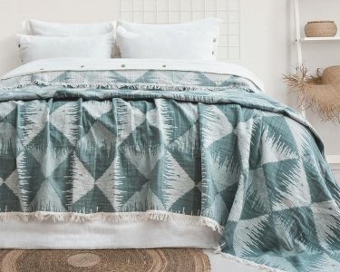 Турецкое муслиновое покрывало Saheser Dolce 240х260 Yesil