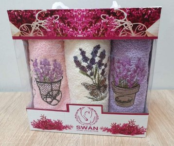 Набір рушників кухонних Swan 3 штуки 30х50 Лаванда