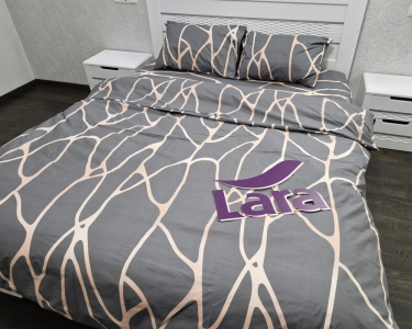 Постельное белье LARA бязь d11359e160 с простынью на резинке 160х200х25 евро 200х220 см