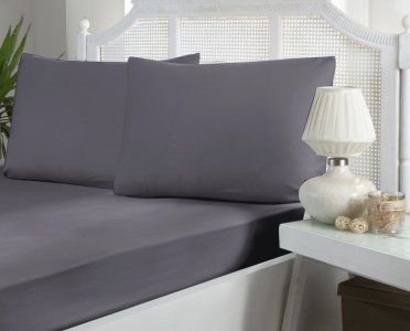 Турецьке простирадло на резинці First Choice 160х200х30 + 2 наволочки 50х70 сатин Quick Silver