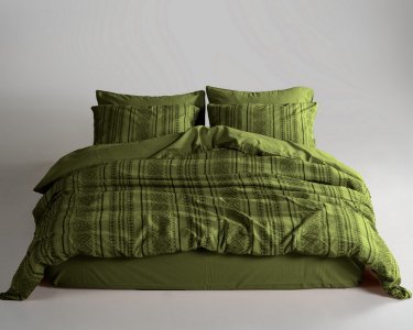 Турецкое постельное белье из вареного хлопка Limasso Stonewashed Ranforse 200 х 220 см Coastal Trio Capulet Olive