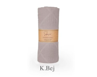Турецкая вафельная простынь-покрывало Saheser Cotton Pique 160×230 см Lavin K.Bej