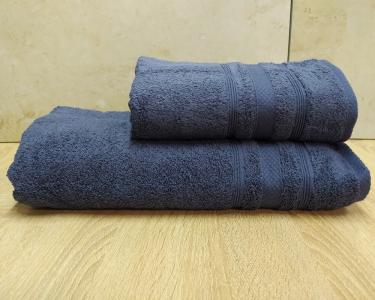 Набор турецких махровых полотенец Ada Turkey 50х90+70х140 Navy Blue