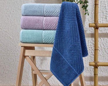 Набір турецьких махрових рушників Zeron 4 штуки Vip жакард Berfin 50х90