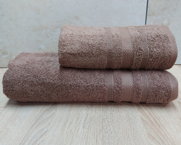 Набор турецких махровых полотенец Ada Turkey 50х90+70х140 Light Brown