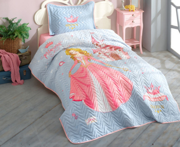 Покривало стьобане Clasy 180х240 Crown з наволочкою 50х70