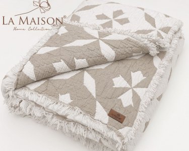Турецкое муслиновое покрывало La Maison 220×240 Leva Beige