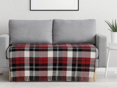 Плед шерстяной Vladi Эльф NOAH красный с антрацитом 140х200