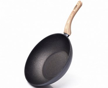 Сковорода WOK Fissman BLACK COSMIC 24 см алюмінієва зі зйомною ручкою 4344