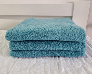 Набор турецких махровых однотонных полотенец Zeron 3 штуки 70х140 Turkuaz плотность 480 г/м2