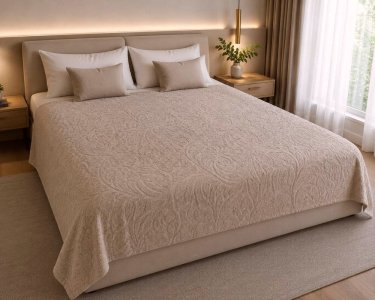 Простынь махровая жаккардовая Parisa Home 200х220 плотность 400 г/м2 пудра