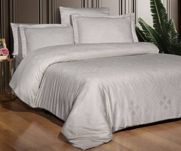 Турецкое постельное белье First Choice сатин-жаккард Etnic Beige евро