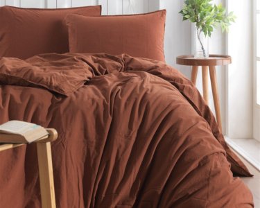 Турецкое постельное белье из вареного хлопка Limasso Stonewashed Ranforse семейное Automne