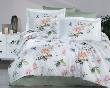 Турецька постільна білизна First Choice Cotton Satin Alice Green сімейна