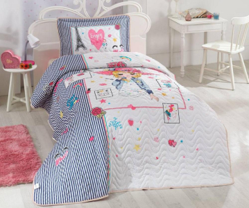Покривало стьобане Clasy 180х240 Puka з наволочкою 50х70