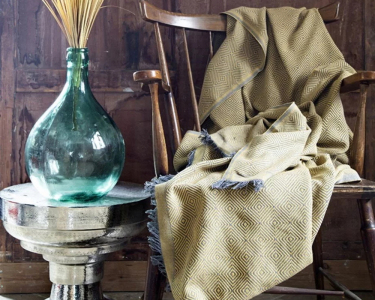 Турецкий хлопковый плед-покрывало Issimo 170×230 см Sari