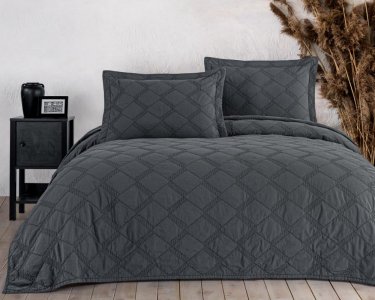 Турецьке покривало з вареної бавовни Maribor Natural Creations 240х260 з наволочками 50х70 Antrasit