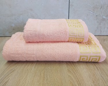 Набір турецьких махрових рушників Zeron 50х90+70х140 Grek Desen Somon