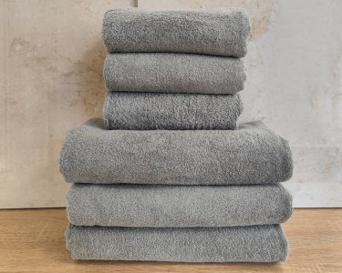 Набор турецких махровых однотонных полотенец Zeron 3 штуки 50х90 + 3 штуки 70х140 Light Gray плотность 500 г/м2