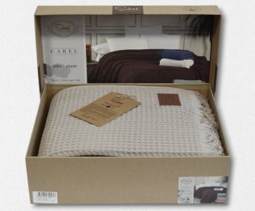 Турецьке вафельне простирадло-покрывало Sikel 210×240 см Carel Gri