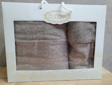 Набір турецьких махрових рушників Gulcan 50x90+70х140 V1 Beige