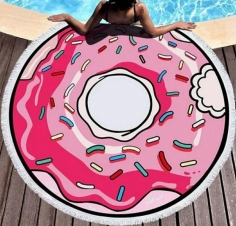 Пляжное полотенце круглое Еко-тех Пончик розовый 150х150