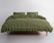Турецька постільна білизна із вареної бавовни Limasso Stonewashed 200 х 220 см Sicilia Capulet Olive