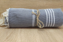 Полотенце пештемаль Turkish Towel серое 100х180