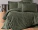 Турецкое постельное белье First Choice сатин-жаккард Nichol Dark Green евро