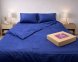 Постельное белье LARA сатин-страйп LUX dark blue d13211е160 с простынью на резинке 160х200х25 евро
