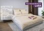 Постельное белье LARA сатин LUX однотонное евро с простынью на резинке 160х200х25 d13259e160 BEIGE 4 наволочки в комплекте