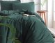 Турецька постільна білизна із вареної бавовни Limasso Stonewashed Ranforse 200 х 220 см Dark Green