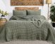 Турецьке вафельне покривало Saheser Norah 240 х 260 см Khaki з наволочками 50х70