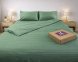 Постельное белье LARA сатин-страйп LUX sage d13233е160 с простынью на резинке 160х200х25 евро