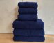 Набір турецьких махрових однотонних рушників Zeron 3 штуки 50х90 + 3 штуки 70х140 Dark Blue щільність 500 г/м2