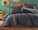 Турецьке стьобане покривало Clasy 180 x 240 см Lorna Antrasit з наволочкою 50х70