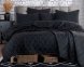 Покрывало стеганое Eponj Home Solid Siyah 200х220 с наволочками 50х70