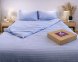 Постельное белье LARA сатин-страйп LUX blue d13178е180 с простынью на резинке 180х200х25 евро